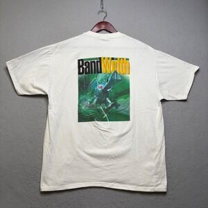 Hanes Beefy-T T-Shirt Mens XL White BandWidth Vintage 90s Rare Art Graphic Tee